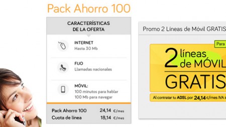 Jazztel regala una línea móvil adicional con el Pack Ahorro 100