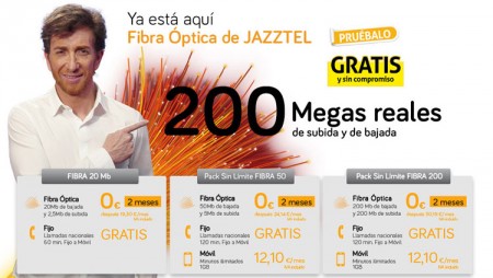 Fibra óptica y móvil unidos en una misma tarifa con Jazztel