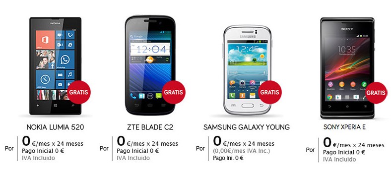 Jazztel ofrece cuatro modelos de móvil a 0 euros hasta fin de mes