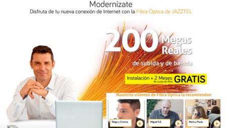 Jazztel ofrece la mejor oferta en fibra óptica del mercado en agosto