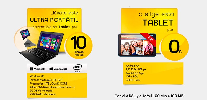 Tecnologízate con Jazztel: llévate un ultra portátil por 10 euros al mes