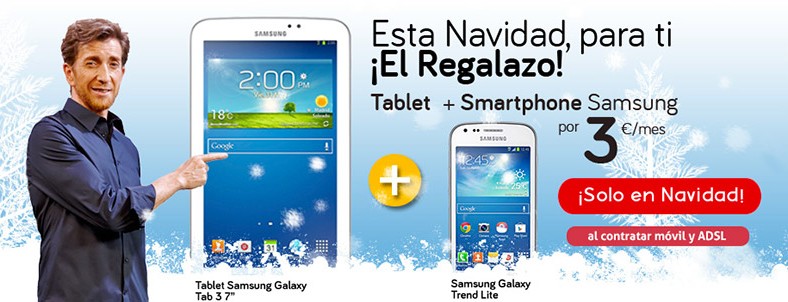 El Pack Sin Límite de Jazztel viene con regalo en Navidad: Galaxy Trend + tablet por 3 euros más