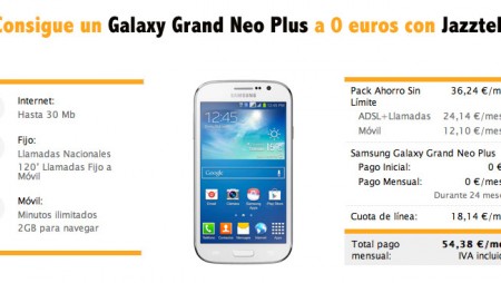 Consigue un Galaxy Grand Neo Plus a 0 euros con Jazztel