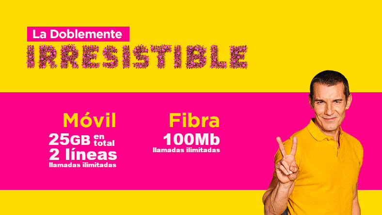 La Doblemente Irresistible de Jazztel: 100 Mb de fibra y 2 líneas móviles