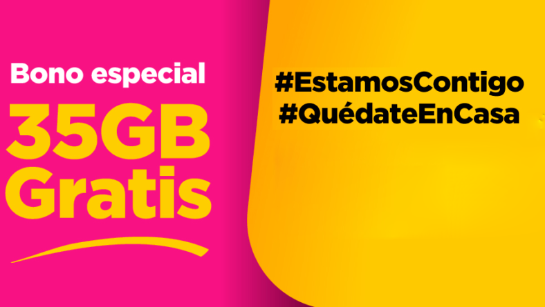 Bono 35 GB de datos gratis #QuédateEnCasa